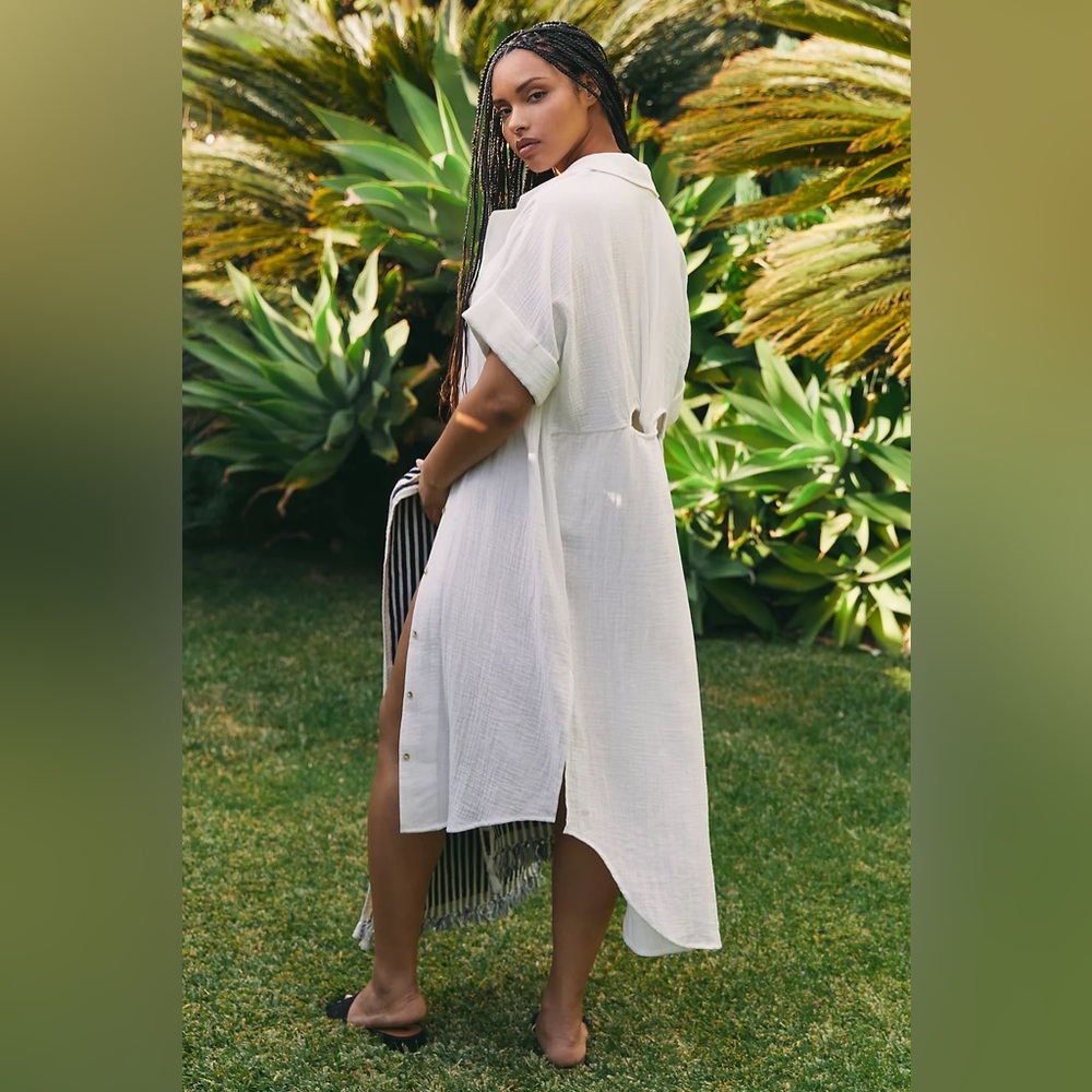 Anthropologie White Midi Dress
